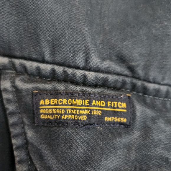 Abercrombie & Fitch VTG Y2K 2000s Men's Blue Parka Jacket Faux Fur Hood Size M - Picture 14 of 16